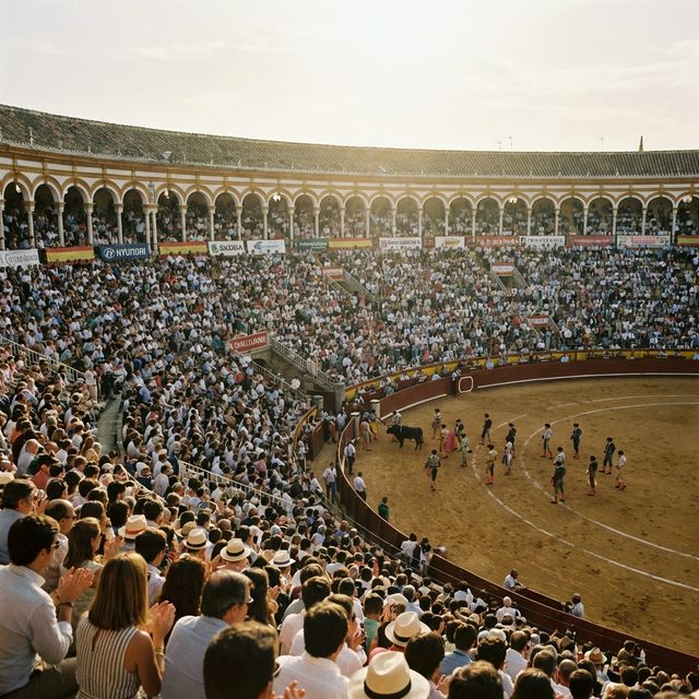 Interior de una plaza de toros llena