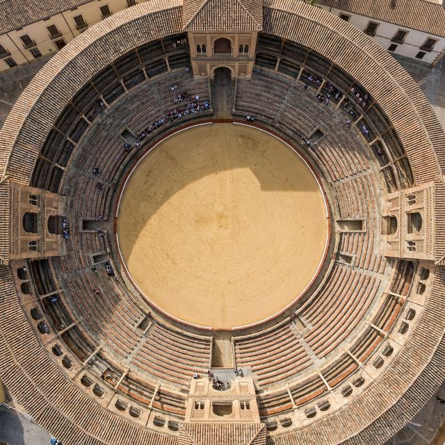 Plaza de toros histórica vista desde arriba