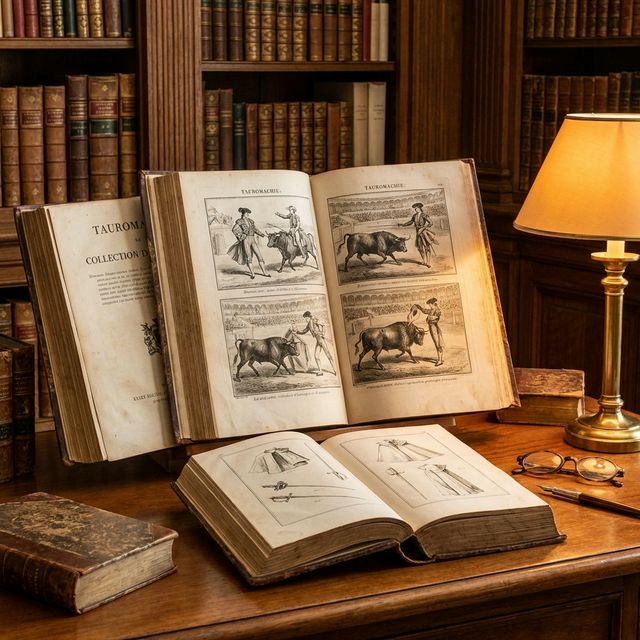 Libros antiguos con ilustraciones taurinas