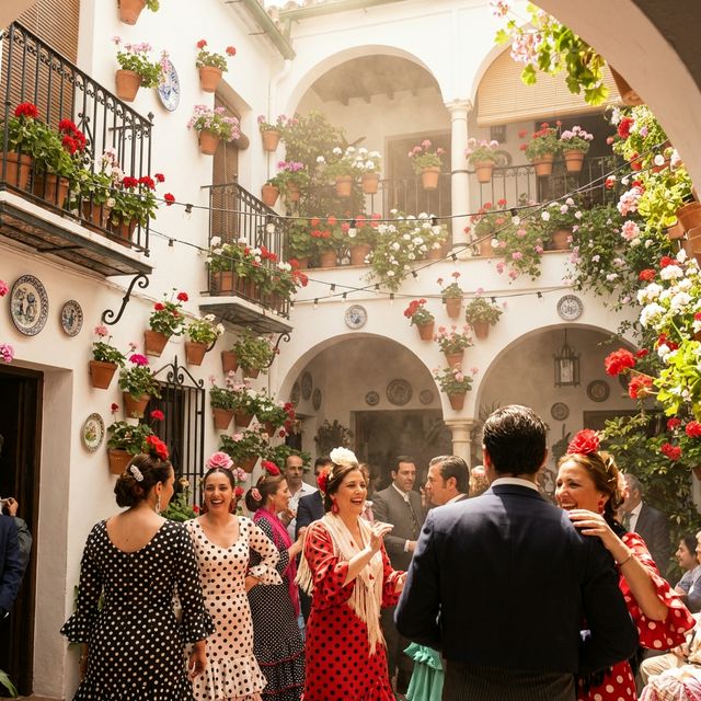 Plaza de Los Califas de Córdoba con ambiente taurino de feria