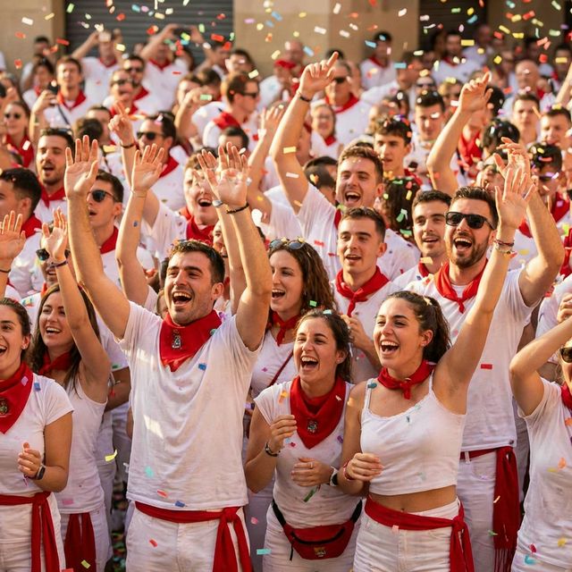 Encierro de San Fermín por las calles de Pamplona